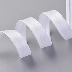 White Polyester Ribbon, For Costumes Clothing Robes Edge Strip, Sewing Accessory, White, 15mm, about 80m/Roll