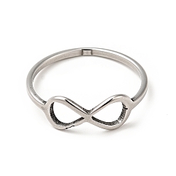 Нержавеющая Сталь Цвет Не тускнеет 201 кольцо из нержавеющей стали с бесконечностью для женщин, цвет нержавеющей стали, размер США 6 1/4 (16.7 мм)