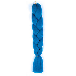 Dodger Blue Long Single Color Jumbo Braid Hair Extensions for African Style - High Temperature Synthetic Fiber