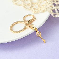 Letter Z 304 Stainless Steel Initial Letter Key Charm Keychains, with Alloy Clasp, Golden, Letter Z, 8.8cm