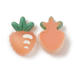 Orange Transparent Resin Decoden Cabochons, Imitation Food, Carrot, Orange, 20.5x14x8.5mm