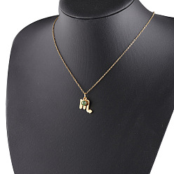 Scorpio Rhinestone Constellation Pendant Necklace, Stainless Steel Jewelry for Women, Golden, Scorpio, 17.72 inch(45cm)