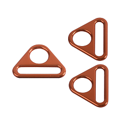 Dark Orange Electroplate Alloy Adjuster Triangle with Bar Swivel Clips, D Ring Buckle, Dark Orange, 27mm, Inner Size: 25mm