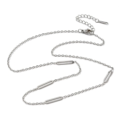 Oval 304 ожерелья из звеньевой цепи из нержавеющей стали для женщин и мужчин, цвет нержавеющей стали, не тускнеет, овальные, 18.11 дюйм (46 см), овальный : 20x3x1 mm