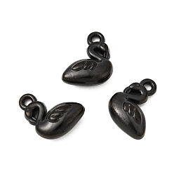 Черный 304 прелести нержавеющей стали, лебедь, ионное покрытие (ip), чёрные, 12x10x5 мм, отверстие : 1.2 мм