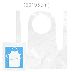 Прозрачный Пластиковые одноразовые фартуки для взрослых., Фартук без рукавов для рисования своими руками, прозрачные, 95x60 см
