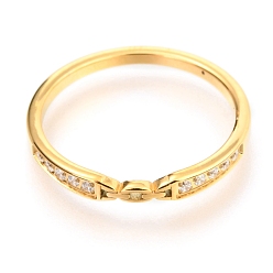 Golden 304 Stainless Steel Finger Rings, with Crystal Rhinestone, Golden, US Size 6(16.5mm), Inner Diameter: 16.5mm
