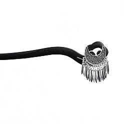 Черный Палочки для волос в форме полумесяца из дерева, аксессуары для волос для девочек или женщин, чёрные, 180 мм