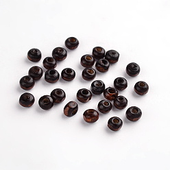 Coconut Brown Dyed Natural Wood Beads, Round, Coconut Brown, 4~5x3mm, Hole: 1.2mm, about 37340pcs/1000g
