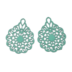 Средний Морско-зеленый Аэрозольная краска 430 подвески из нержавеющей стали, цветок, средний морской зеленый, 14.5x11.5x0.3 мм, отверстие : 2x1 мм