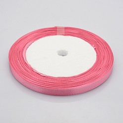 Pink Аксессуары для одежды 1/4 дюймовая (6мм) атласная лента, розовые, 25yards / рулон (22.86 м / рулон)