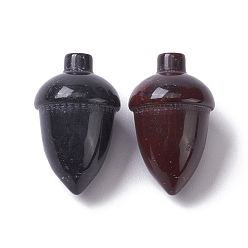 Bloodstone Natural Bloodstone Beads, No Hole/Undrilled, for Wire Wrapped Pendant Making, Filbert, 27.5~30x18~19.5mm