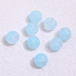 Light Sky Blue Czech Glass Beads, Pumpkin, Light Sky Blue, 8mm, Hole: 1mm