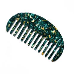 чирок Гребни для волос из ацетата целлюлозы, арка, зелено-синие, 59x120 мм