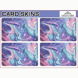 Otros Pegatinas de tarjetas impermeables de plástico pvc, Funda de tarjeta autoadhesiva para decoración de tarjetas bancarias., Rectángulo, patrón de onda, 186.3x137.3 mm