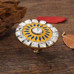 Золотистый Богемный винтаж этнический сплав горный хрусталь перстни, Кольца для женщин с цветочным рисунком в эмалевой стилистике, золотые