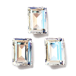 Лунный Свет K 9 кабошоны из стеклянного страза, задние и задние, прямоугольные, лунный свет, 14x10x5.5 мм