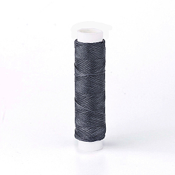 Dark Gray Round Waxed Polyester Twisted Cord, Micro Macrame Cord, for Leather Projects, Bookbinding, Dark Gray, 0.65mm, about 21.87 yards(20m)/roll