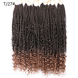 T/27# Bohemian Curly Box Braids Crochet Hair Extensions with Airy Three-Strand Braid