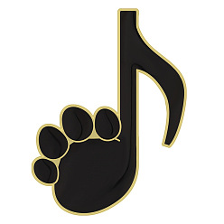 Paw Print Black Cat Enamel Pin, Golden Alloy Badge for Backpack Clothes, 30x12mm