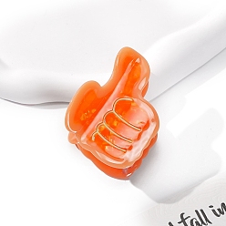 Оранжево-Красный Заколки для волос в форме когтей из ацетата целлюлозы, аксессуары для волос для женщин и девочек, большой палец, оранжево-красный, 85x60x50 мм