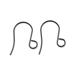 Electrophoresis Black 100Pcs 316 Stainless Steel French Earring Hooks, Flat Earring Hooks, Ear Wire, with Horizontal Loop, Electrophoresis Black, 26x20mm, Hole: 4.6mm, 20 Gauge, Pin: 0.8mm