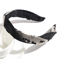 Черный Ткань ленты для волос, аксессуары для волос для женщин и девочек, чёрные, 155x140 мм