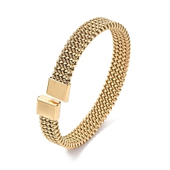 Золотой 304 открытый браслет-манжета в форме цепочки из нержавеющей стали для женщин, золотые, внутренний диаметр: 2-1/4 дюйм (5.7 см)