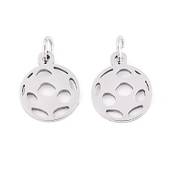 Football 304 прелести нержавеющей стали, с целью перехода в кольце, лазерная резка, футбол, 14x11.5x1 мм, отверстие : 3.2 мм