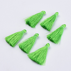 Lime Polyester Tassel Pendant Decorations, Lime, 30~35mm