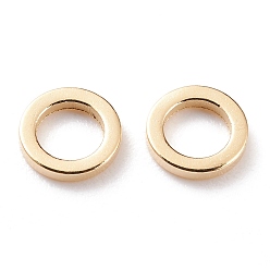 Real 24K Gold Plated Brass Linking Rings, Long-Lasting Plated, Round Ring, Real 24K Gold Plated, 6x1mm, Inner Diameter: 4mm