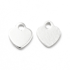 925 Sterling Silver Plated Brass Pendants, Long-Lasting Plated, Cadmium Free & Lead Free, Heart, 925 Sterling Silver Plated, 5x4.5x0.5mm, Hole: 1mm