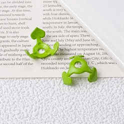 Lawn Green Spray Painted Acrylic Beads Caps, 3 Petals, Lawn Green, 16x8mm