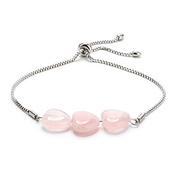 Rose Quartz Colorful Heart-shaped Natural Stone Beaded Anklet/Bracelet Jewelry