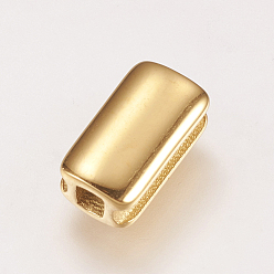 Golden 304 Stainless Steel Slide Charms, Rectangle, Golden, 10x5.5x4mm, Hole: 2mm