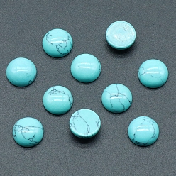 Synthetic Turquoise Synthetic Blue Turquoise Cabochons, Half Round, 10x5mm
