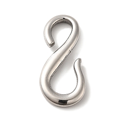 Stainless Steel Color 304 Stainless Steel S-Hook Clasps, Stainless Steel Color, 28.5x13x3.5mm