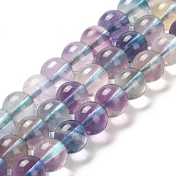 Fluorite Natural Fluorite Beads Strands, Grade 5A, Round, 5.8~6.8mm, Hole: 0.9mm, about 62~66pcs/strand, 15.04''~15.35''(38.2~39cm)