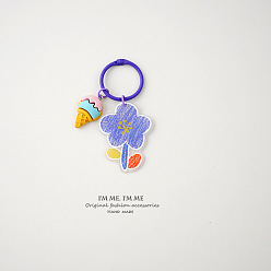 Number 8, A709 Cute Purple Tulip Pendant Keychain Keyring Backpack Decoration - Lovely and High-end.