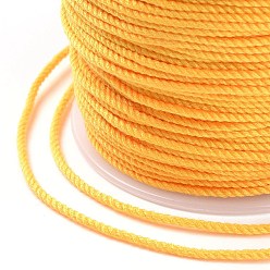 Gold Macrame Cotton Cord, Braided Rope, with Plastic Reel, for Wall Hanging, Crafts, Gift Wrapping, Gold, 1.2mm, about 49.21 Yards(45m)/Roll