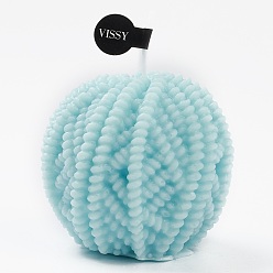 Light Sky Blue Ball of Yarn Shaped Aromatherapy Smokeless Candles, with Box, for Wedding, Party, Votives, Oil Burners and Christmas Decorations, Light Sky Blue, 5.9x6.7cm