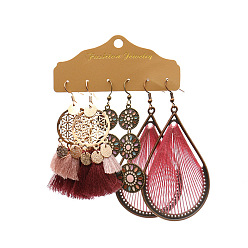 1052 Earrings Multi-Piece Set Accessories Boho Style Tassel Flower Earrings Drop Earrings