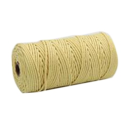 Light Yellow Cotton String Threads, Macrame Cord, Decorative String Threads, for DIY Crafts, Gift Wrapping and Jewelry Making, Light Yellow, 3mm, about 109.36 Yards(100m)/Roll