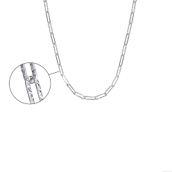 Real Platinum Plated Rhodium Plated 925 Sterling Silver Paperclip Chain Necklace, Real Platinum Plated, 15.75 inch(40cm)