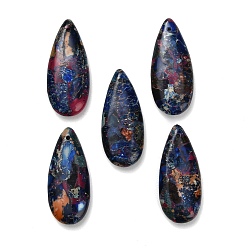 Синий Подвески из окрашенной натуральной императорской яшмы, слезинки, синие, 34.5~35x15~16x6~6.5 мм, отверстие : 1.4 мм