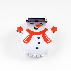 Snowman Christmas Themed Hair Claw Clip, PVC Ponytail Hair Clip for Girls Women, Snowman, 48x47x43mm
