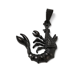 Креветка 304 подвески из нержавеющей стали, ионное покрытие (ip), чёрные, Cray, 27x25x4 мм, отверстие : 8x3.5 мм