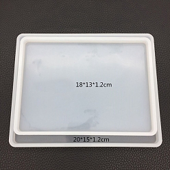 Square DIY Silicone Jewelry Plate Molds, Resin Casting Molds, Clay Craft Mold Tools, Square, 180x130x12mm