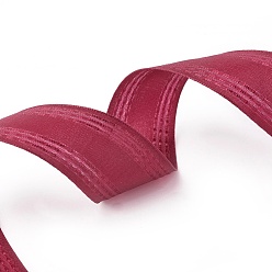 Dark Red Single Face Polyester Satin Ribbon, with Texture Edge, Dark Red, 3/8 inch(9mm), about 50yards/roll(45.72m/roll)