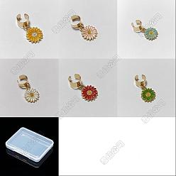 (52) Непрозрачная лаванда 6шт. 6 цвета сплав эмалированный цветок подвеска-стетоскоп украшение, с 304 фурнитурой из нержавеющей стали, разноцветные, 26 мм, 1 шт / цвет